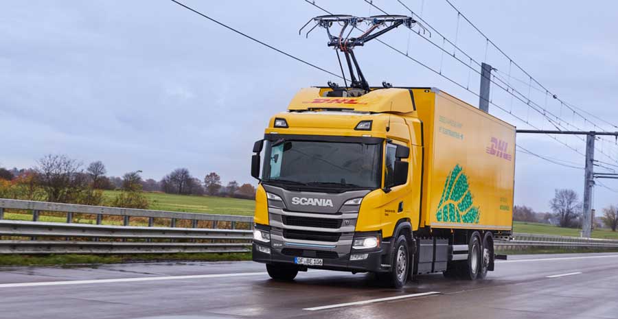 DHL, Scania’nın pantograf donanımlı kamyonunu e-yollarda çalıştırıyor DHL