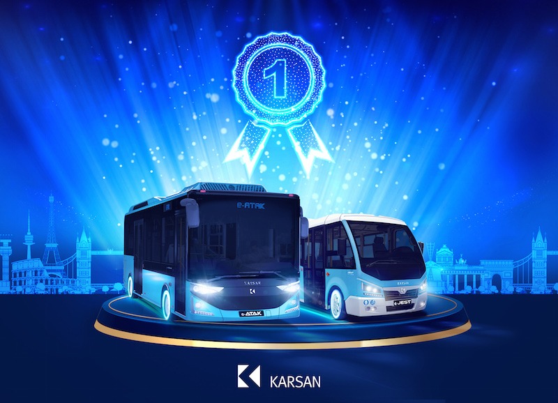 Karsan e-JEST ve e-ATAK, 4 yıldır Avrupa’nın en çok tercih edilen elektrikli araçları Karsan e-ATAK ve Karsan e-JEST