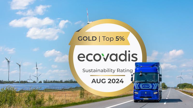 Renault Trucks, 6. kez üst üste Altın Ecovadis Sertifikası’na layık görüldü Renault Trucks Ecovadis Gold