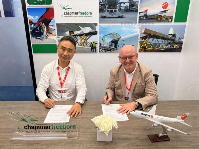 Allen Liu, President of Chapman Freeborn Greater China Region and Peter Kerins, Chief Executive Officer of Magma Aviation