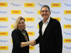 DHL Supply Chain Türkiye ve Biogen Türkiye, iş birliklerinin kapsamını genişletti DHL Supply Chain Türkiye Genel Müdürü Buket Cox ve Biogen Türkiye Ülke Müdürü Ömer Faruk Arslan